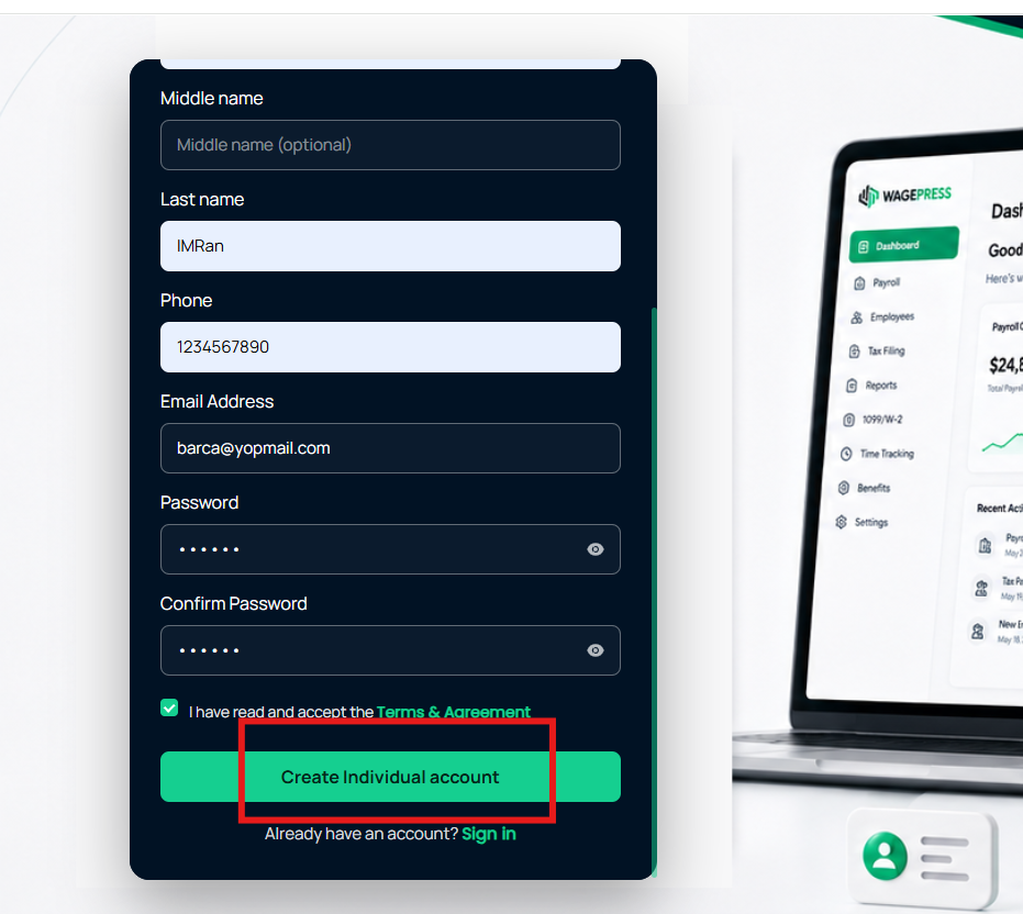 Signup