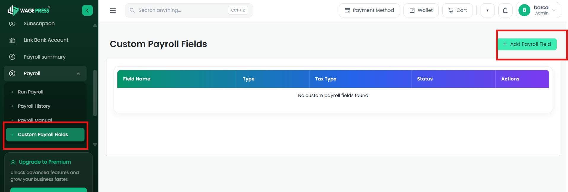 1. Custom Payroll Fields