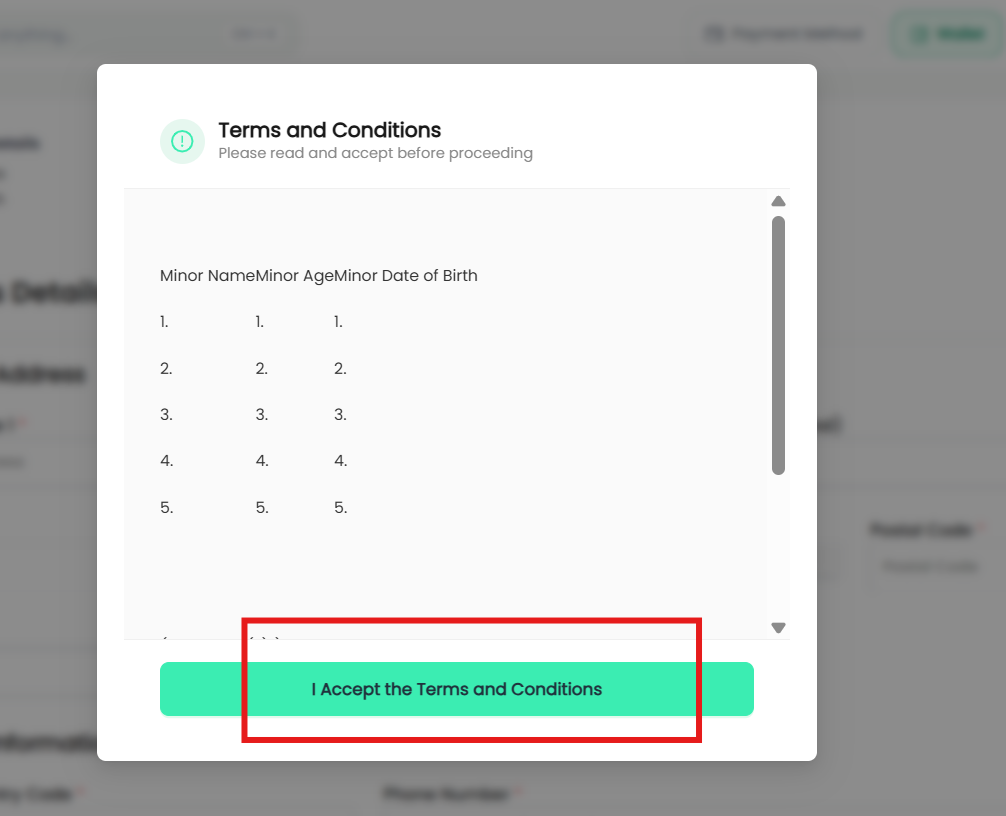 Complete Account Setup / Create Wallet